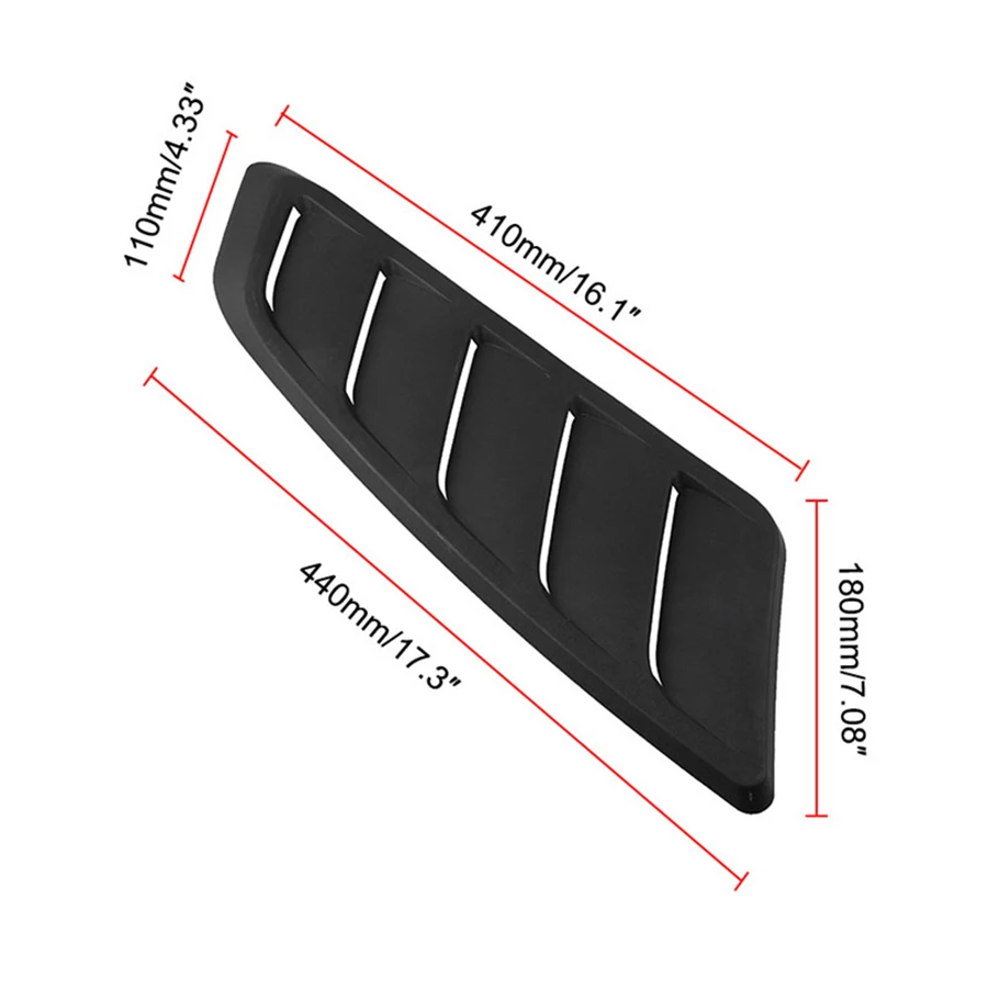 2pcs Universal Car Bonnet Hood Vent Front Hood Vent Decorative Air Flow Fender Intake For Ford Mustang ABS Plastic