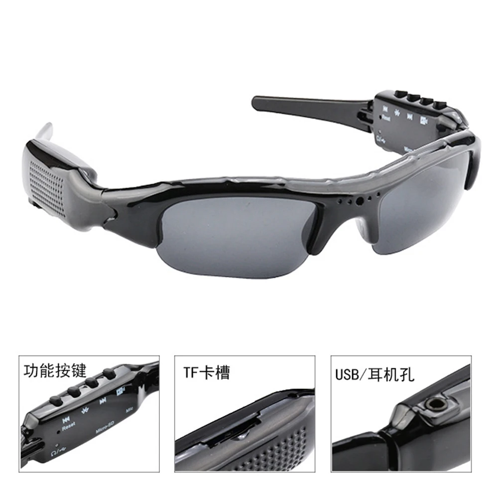 Mini Camera Multi-function Sunglasseswith Bluetooth Headset Sports Video Recorder Polarized Lens Sun Glass 1080P Camcorder