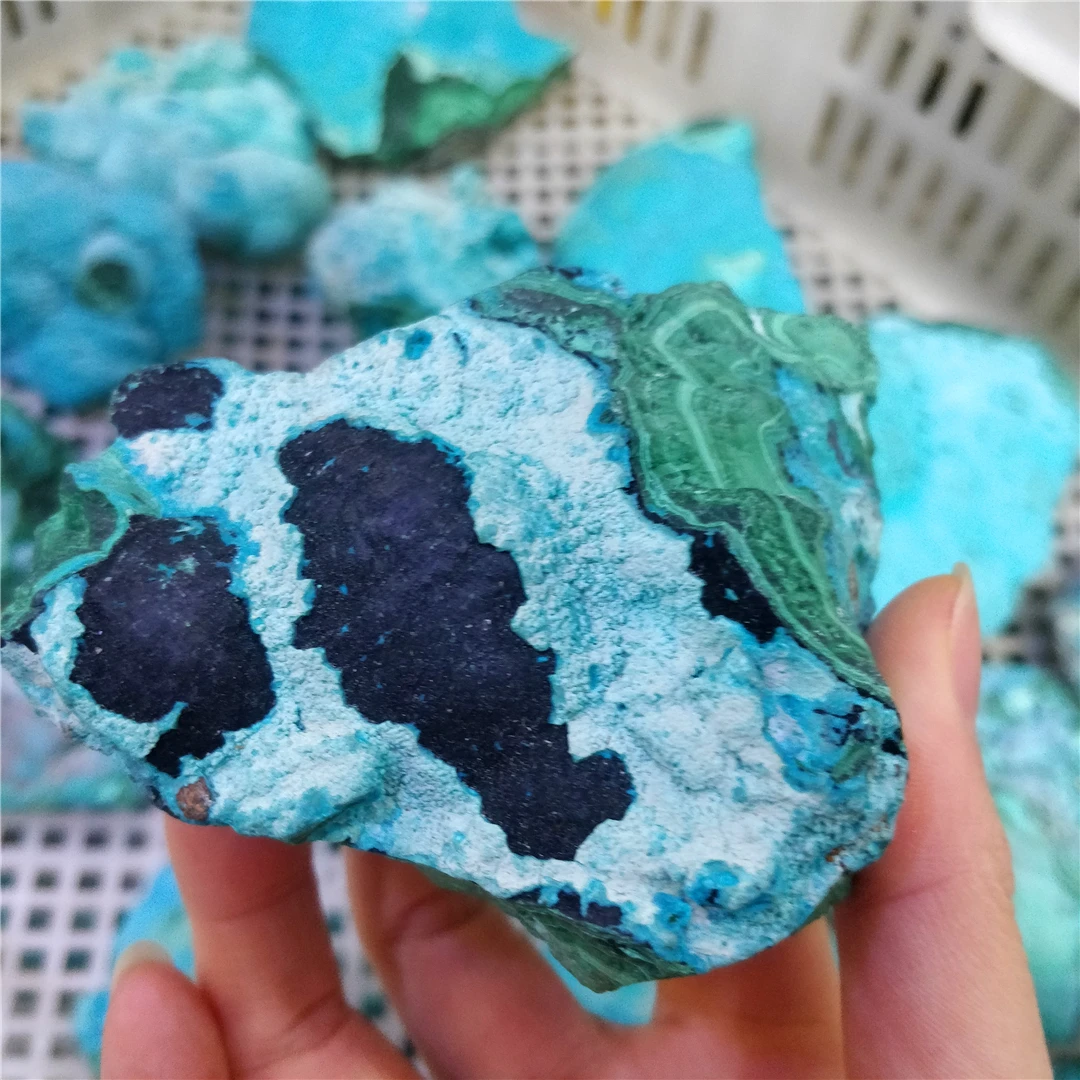 Real Natural Gemstone Raw Rough Chrysocolla Specimen Crystals Spiritual Room Decoration Malachite Paragenic Mineral Ore Collect
