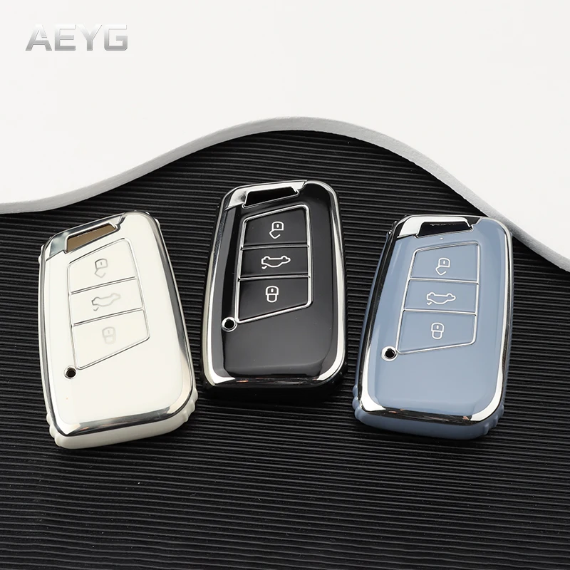 Fashion TPU Car Key Case Full Cover Shell Fob For Volkswagen VW Tiguan MK2 Magotan Passat B8 CC For Skoda Superb A7 Accessories