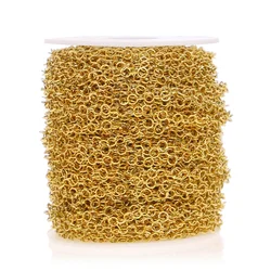 2M Stainless Steel Gold width 2 3 4 5mm Handmade Hollow Round Diy Chain Necklace Jewelry Making Findings DIY Supplies Wholesale