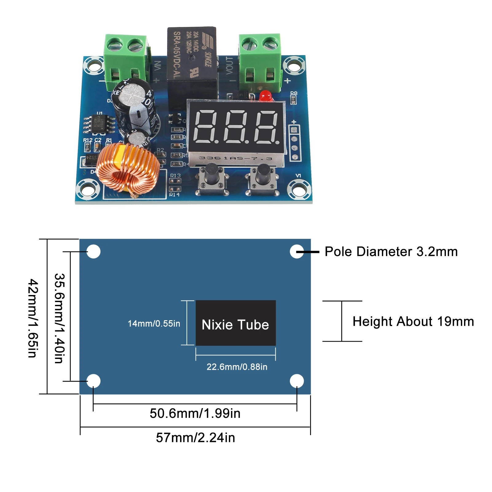 XH-M609 DC voltage protection module Lithium battery under voltage loss, low power, disconnect output 6-60V