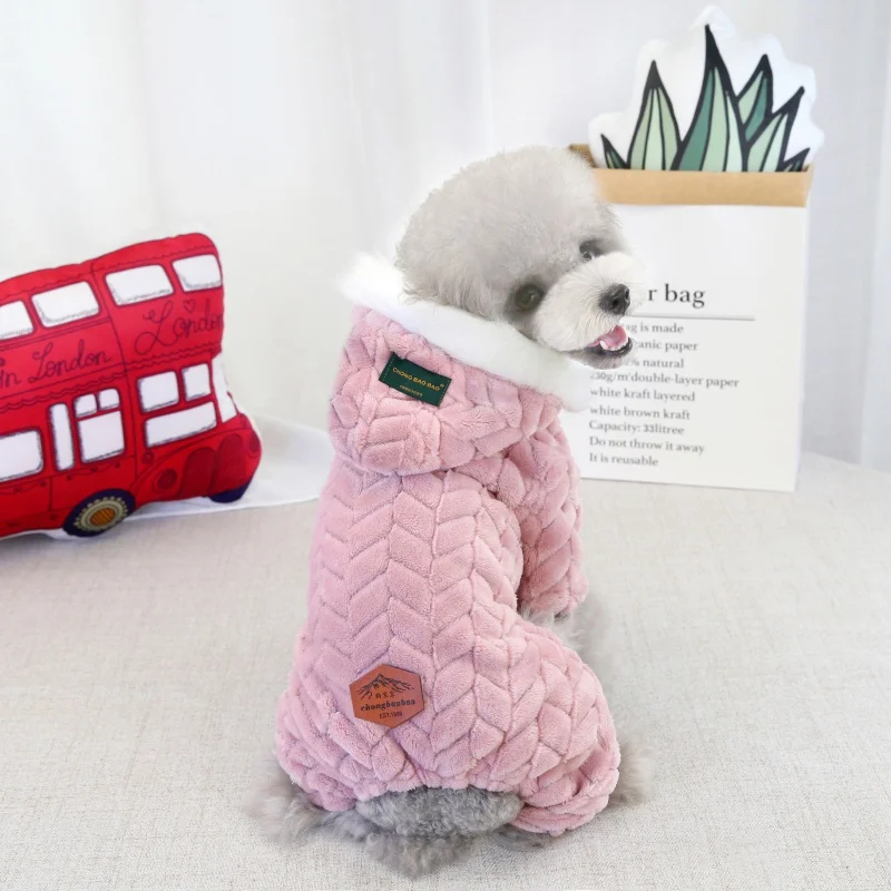 Winter Dog Clothes For Small Dogs Dog Jacket Thicken Warm Fleece Puppy Pet Coat Fur Hooded Jacket Jumpsuit Chihuahua Clothing