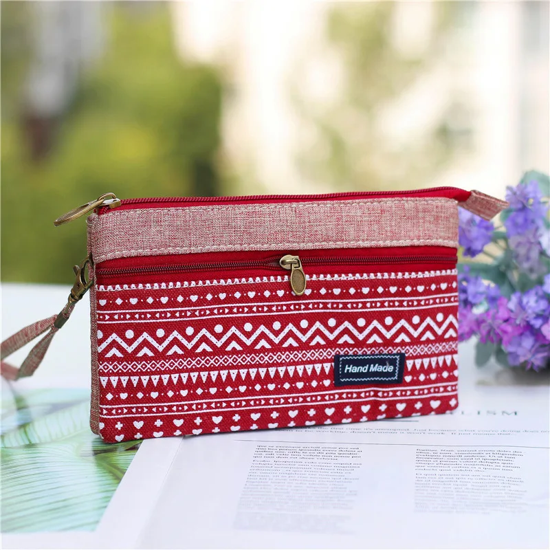 Women\'s Cotton Long Organizer Wallet Ladies Coin Purse Female Clutch Small Phone Pouch Money Bag for Children Kids Girls 2022