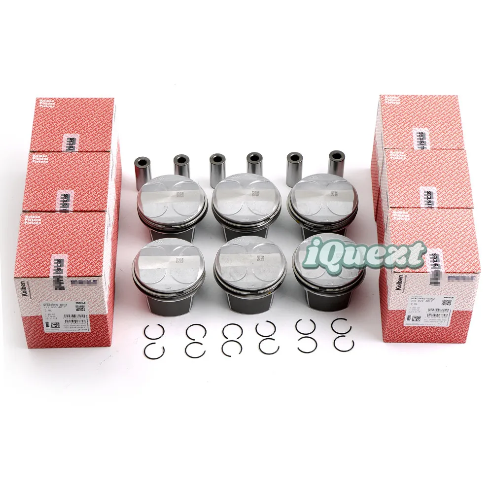 6x Pistons & Rings Set Φ88mm A2720304017 for Mercedes-Benz C300 E280 E300 S300 2.5L 3.0L M272 V6 Naturally Aspirated Engine