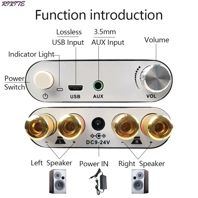 Bluetooth 5,0 Wireless Stereo Audio Power Verstärker Bord TPA3116 50WX2 Auto AMP Amplificador Heimkino 502D
