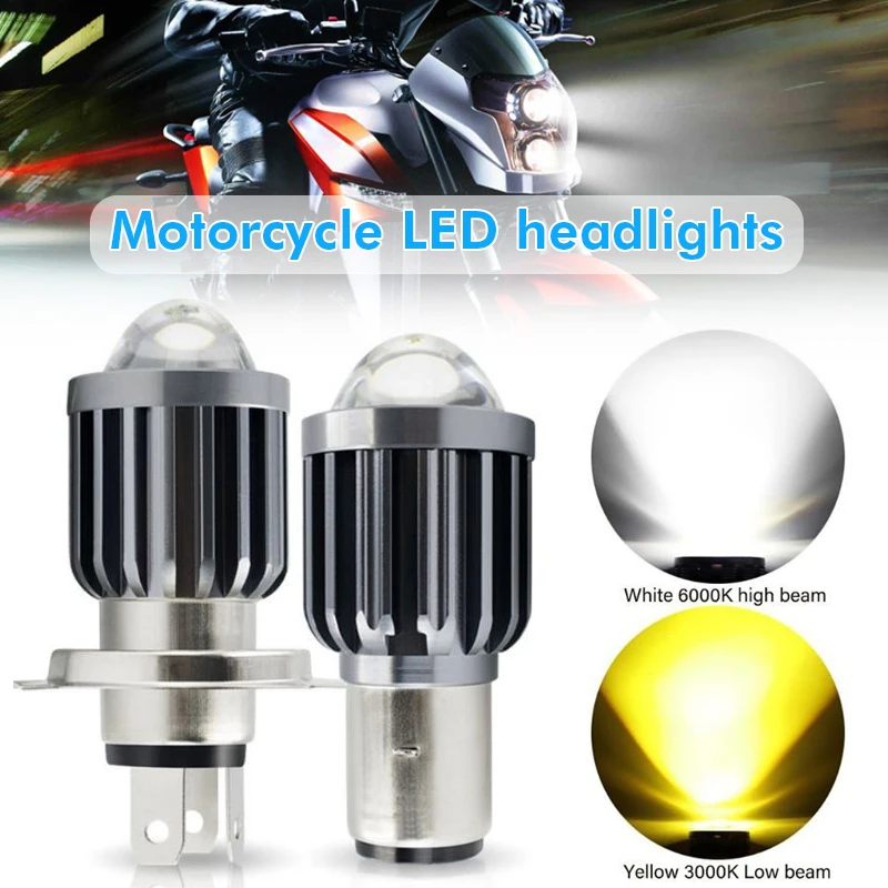 30W LED Motorcycle Yellow and White Color Headlight Waterproof Bulbs Low Consumption Motorcycle Headlamp BIN