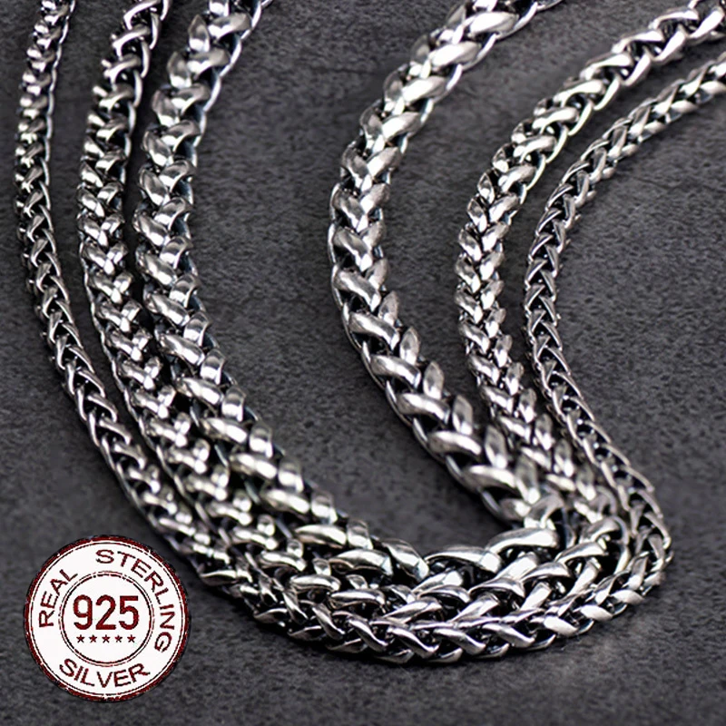 S925 Metal Making 3mm,4mm,5mm Dragon Keel Chain as Men Gift and with Wood Box