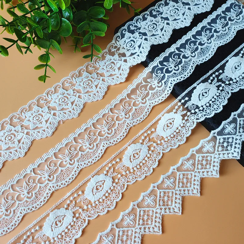 

Mesh Cotton Lace Trim Embroidery Handmade DIY Garment Clothing Fabric Needlework Sewing Accessories 19 Yards 3.3-4.7cm 506