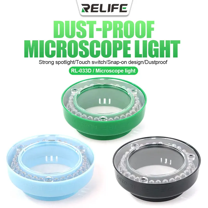 Relife RL-033D Dust-proof Microscope Light Strong Spotlight Touch Switch Snap-on Design LED Lights For Most Stereo Microscopes