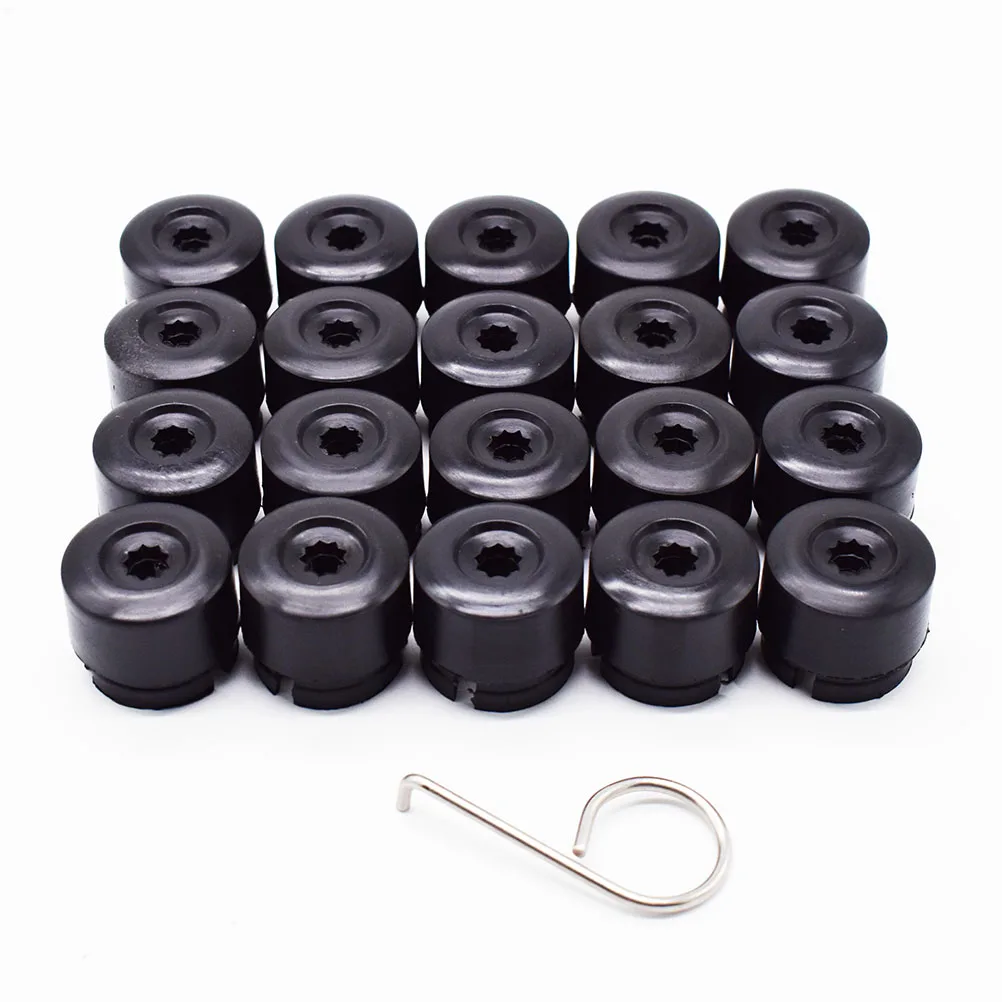 20Pcs Wheel Nut Bolt Head Covers Caps 19mm Black + Tool For VW Transporter T5 T6 2003 2004 2005 2006 2007 2008-2020 Car Styling