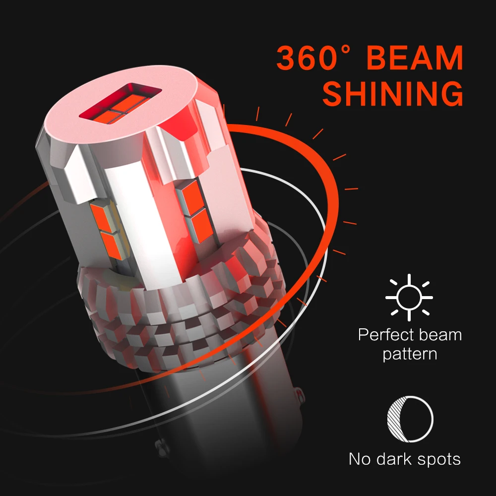 2PCS 1157 BAY15D P21 5W LED Bulbs 12 SMD 3020 Chips High Power LED Light Lamp Brake Lights P21/5W Car LED Bulb Red Auto 12V