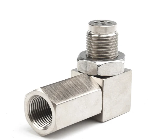 Mini convertidor catalítico, luz de motor de verificación CEL de 90 grados, Sensor de oxígeno O2, adaptador espaciador Universal