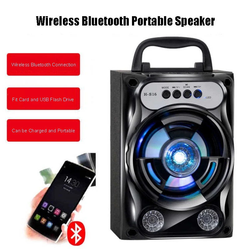 Portable Karaoke Speaker Wireless Bluetooth Speaker System Bass Subwoofer Microphone Support Hands-Free/USB/TF Card/AUX/FM