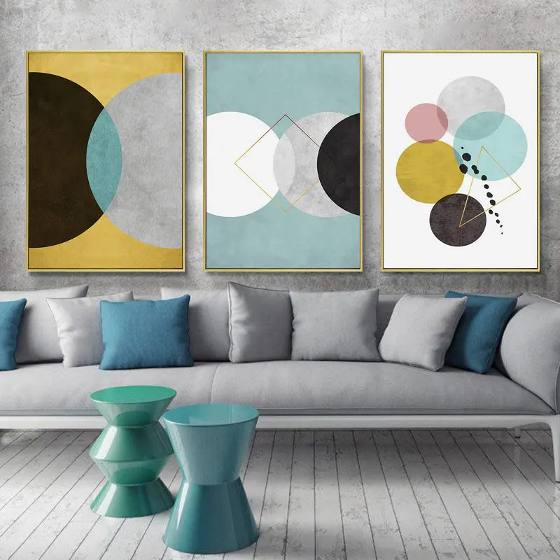 

Nordic Wall Posters and Prints Geometry Abstract Art Canvas Painting Decorative Picture for Kids Room Living Room Decoration