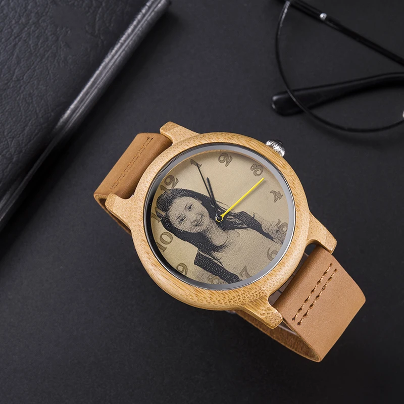 Orologio da coppia in legno di BOBO BIRD orologi da amante personalizzati con stampa fotografica in scatola di legno regali di anniversario di