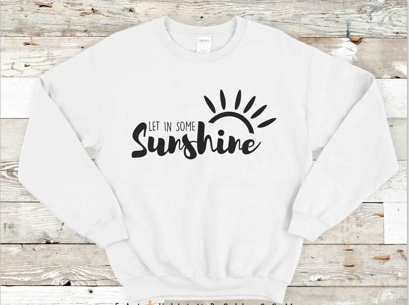 Harajuku Let In Some Sunshine Crewneck Sweatshirt Christian Faith Jesus Women Hoodies Aesthetic Vintage Cotton Top Drop Shipping