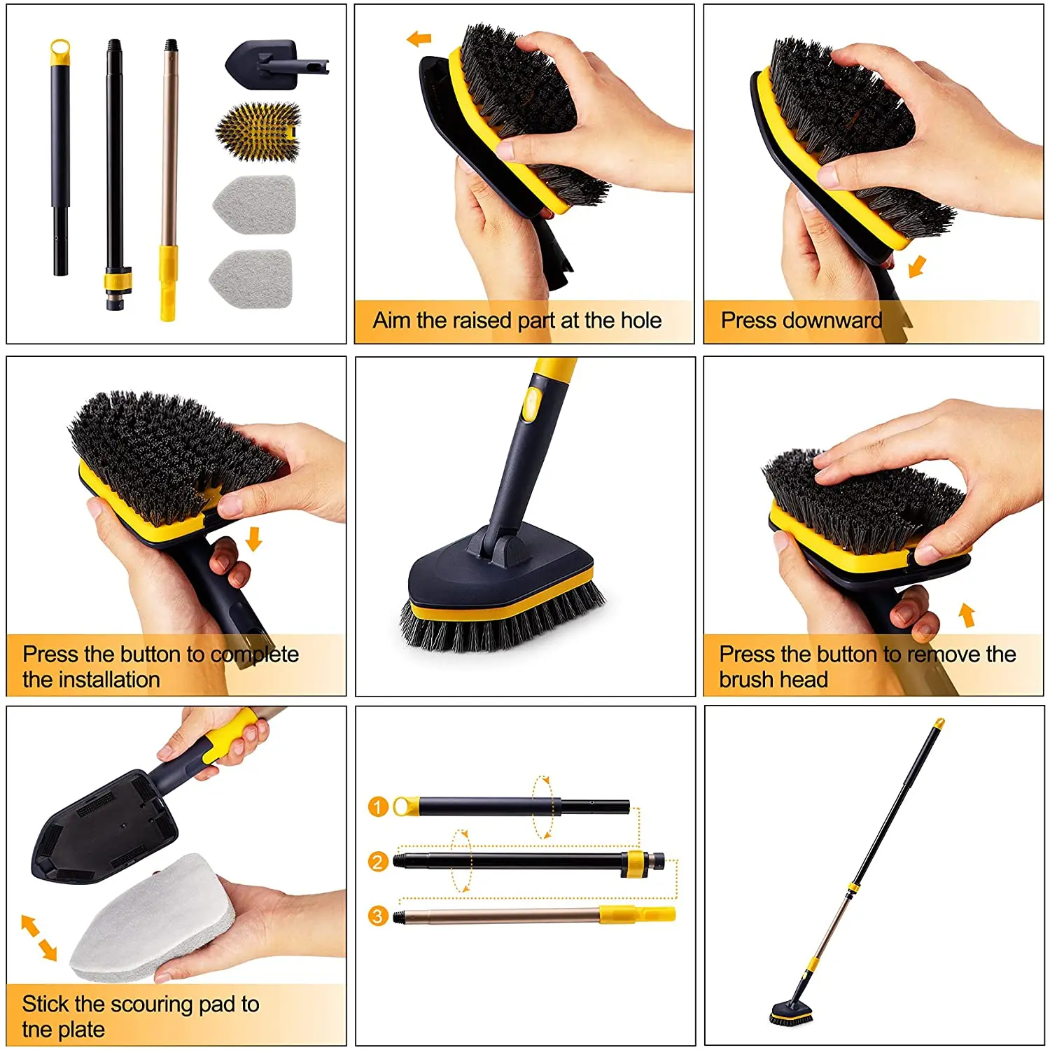 Tub Tile Scrubber Brush 2 in 1 Cleaning Brush 58.2\