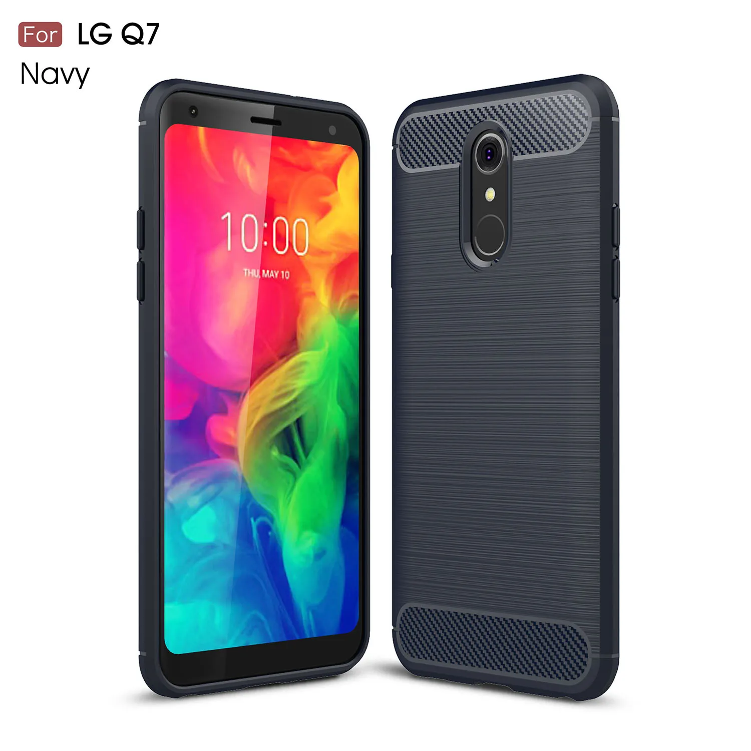 Carbon Fiber Cover Case For LG Q92 Q61 Q70 Q60 Q8 2018 on Q7 Plus Luxury Soft Silicone Shockproof tpu Cover for LG Q61 Q51 Shell