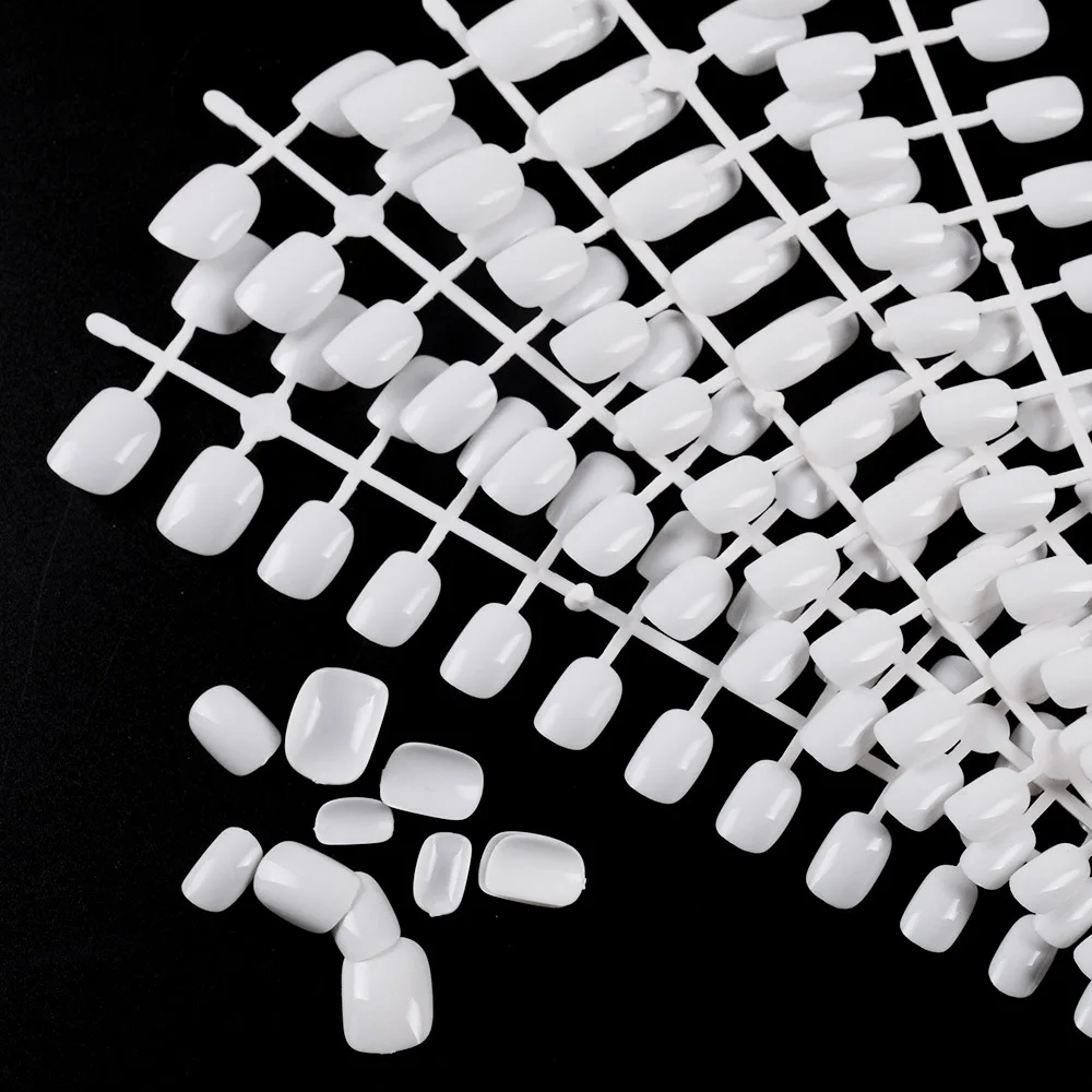 120 pçs/set branco capa completa natural curto nude unhas falsas dicas unhas falsas ferramentas de manicure arte do prego