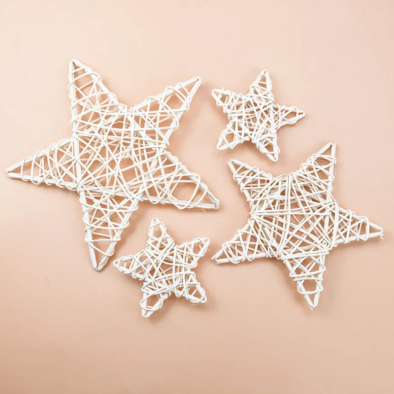 10/15/20cm Rattan Star Frame Artificial Flowers Wreaths Christmas Decoration For Home DIY Handmade Door Hanging Wedding Wall