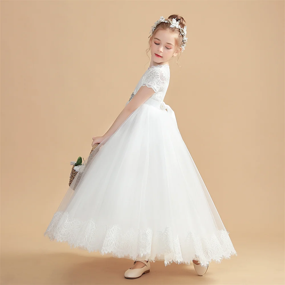 Princess Flower Girl Dress Wedding Ceremony Choir First Communion Birthday Event Party Show Pageant Junior Bridesmaid For Kids