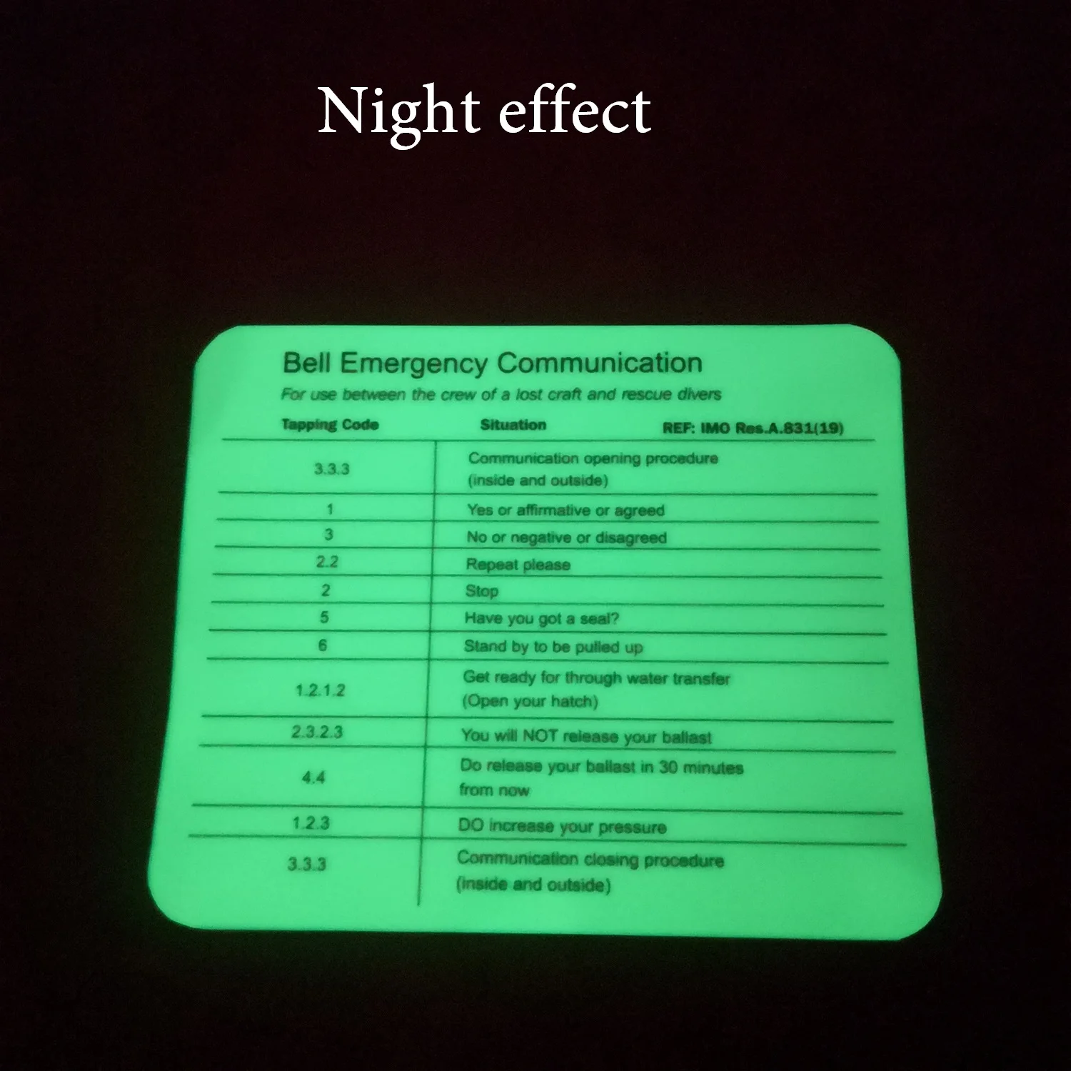 Custom Order Accepted 125x105mm Bell Emergency Luminous Glow in the dark Fluorescent night glowing PVC sticker CU123