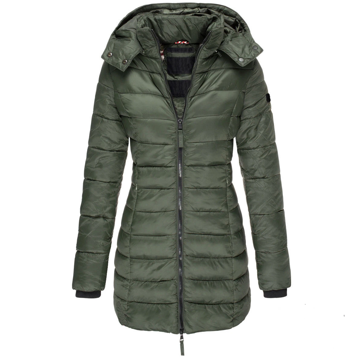 Imagem -06 - Jaquetas de Inverno para Mulheres com Zíper com Capuz Algodão Acolchoado Jaquetas Manga Longa Cabolsa Quente Fino Parka Feminino Portátil Outwear