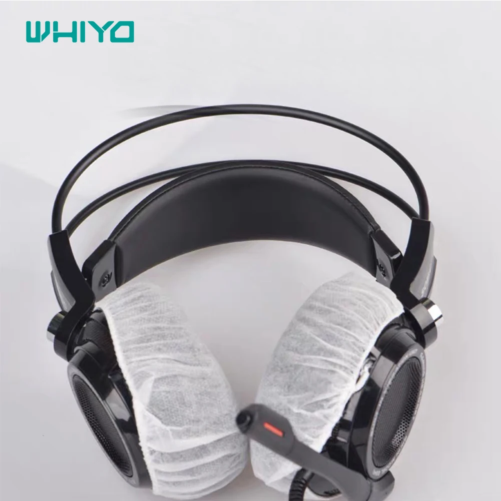 Whiyo 100 pairs of Disposable Hygienic Sanitary Earpads Ear pads Dust Covers Cushions Stretchable Fabric for Headphones