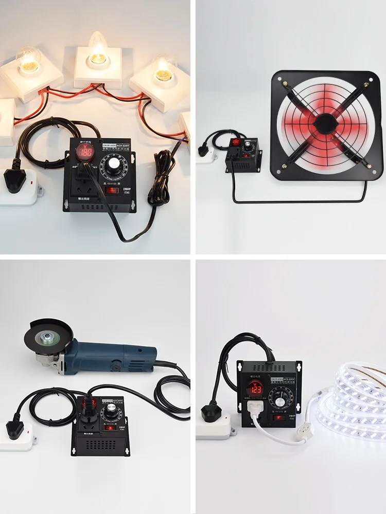 220V Governor Motor Speed Controller Electronic Voltage Regulator Single-Phase AC Fan Stepless Temperature and Light Adjustment