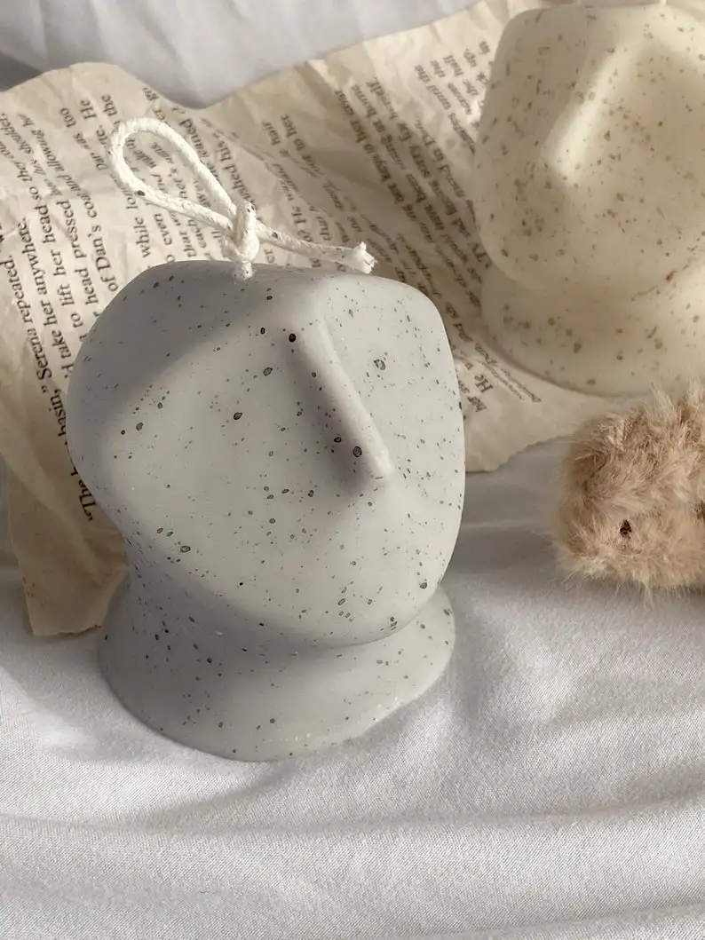 

Newest Aromatherapy Gypsum Sculpture Art-object Candle Mould Silicone Aesthetic Ceramic Face Candle Mold