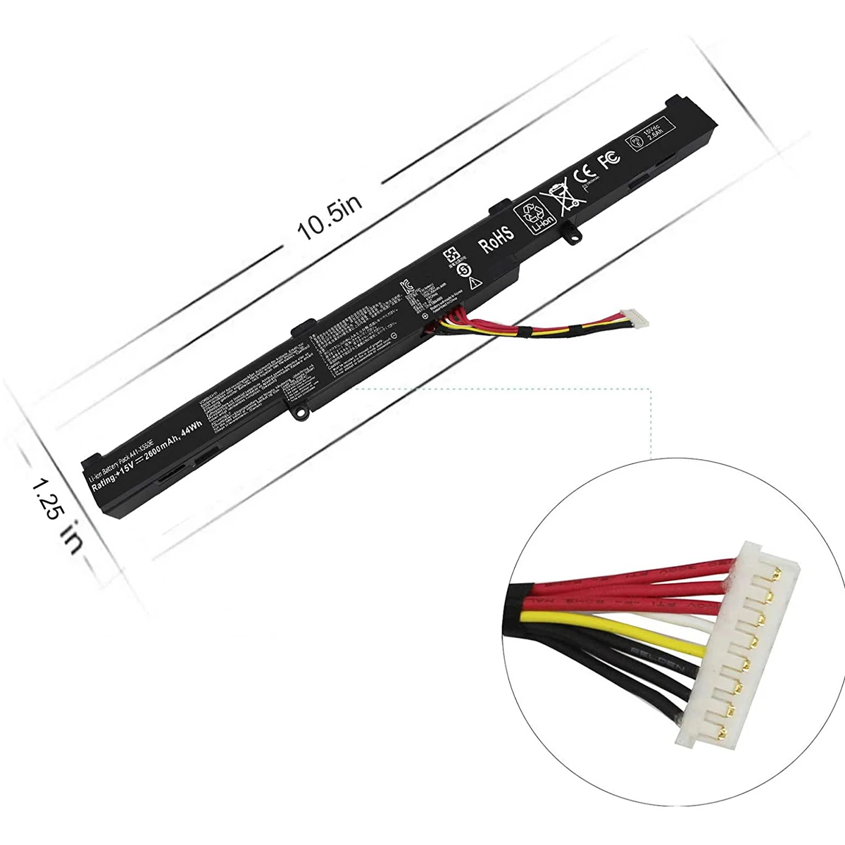 Imagem -03 - Nova Bateria do Portátil para Asus X450 A41-x550e X450e X450j X450jf X751m X751ma X751l X750ja A450j A450jf A450e F450c F450v