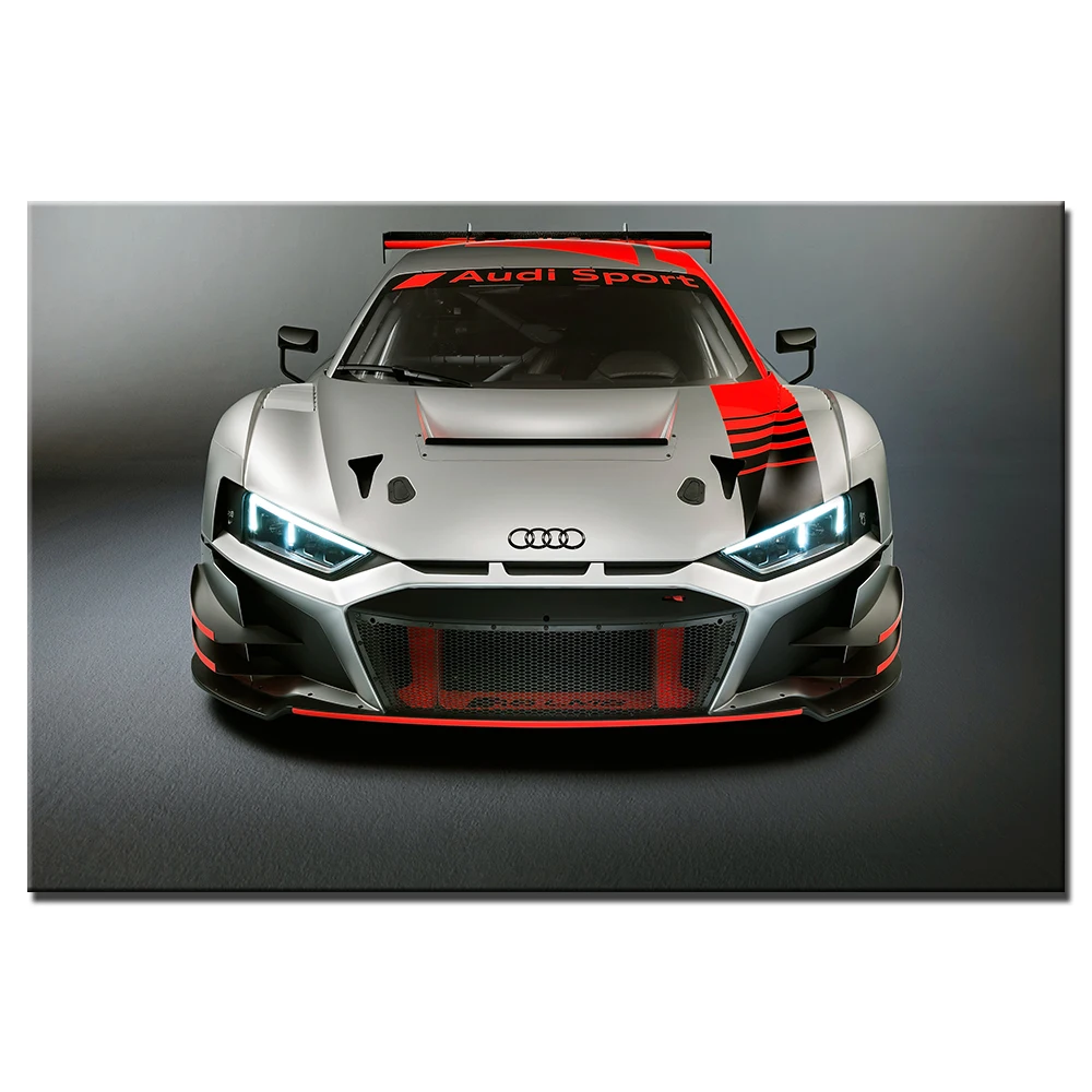 Audi R8 LMS Racing Car Poster Canvas Paintings Wall Art Cloth Fabric Prints for Living Room Home Decor