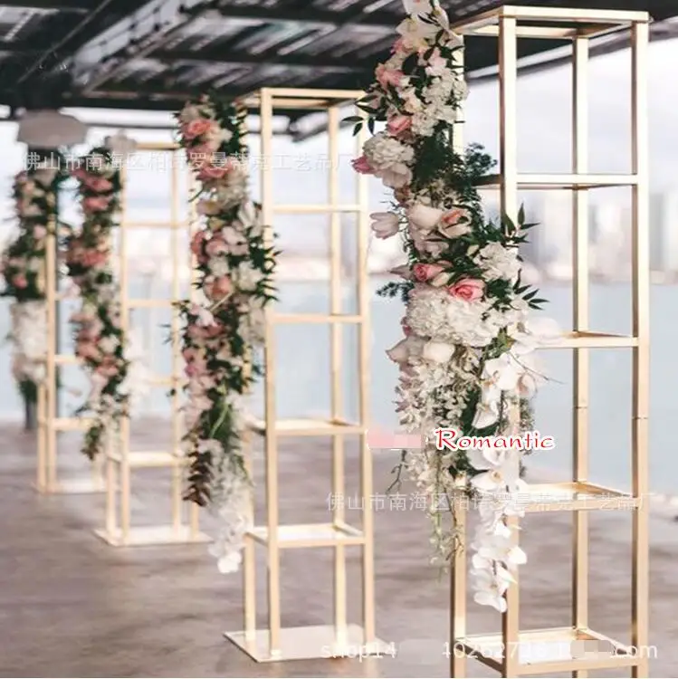 Wedding props three-dimensional box iron plating geometry guide stage flower frame wedding decoration decoration