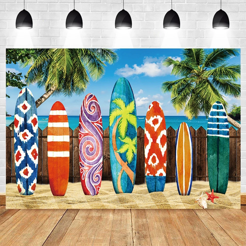 

Yeele Summer Tropical Sea Seaside Surfboard Beach Party Birthday Photography Backdrop Background Vinyl Photocall Photophone