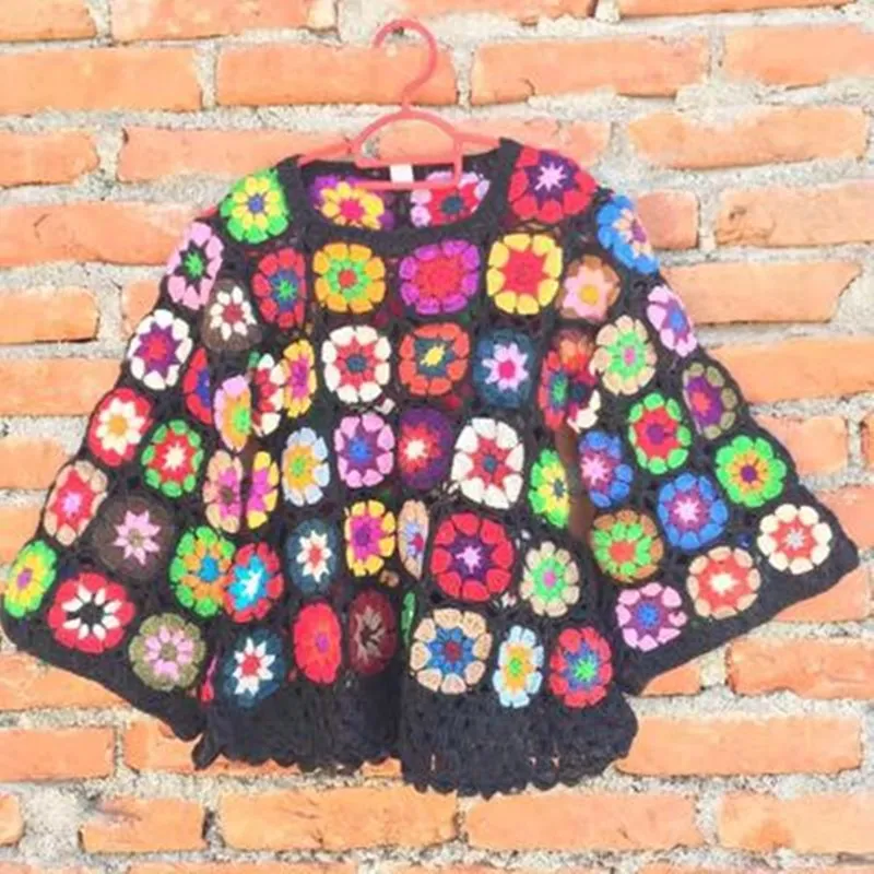 TIYIHAILEY Free Shipping 2022 Special Offer 100% Wool Wrist Sleeve Spring And Autumn Short Sweaters Colorful Tops Hand Knitted