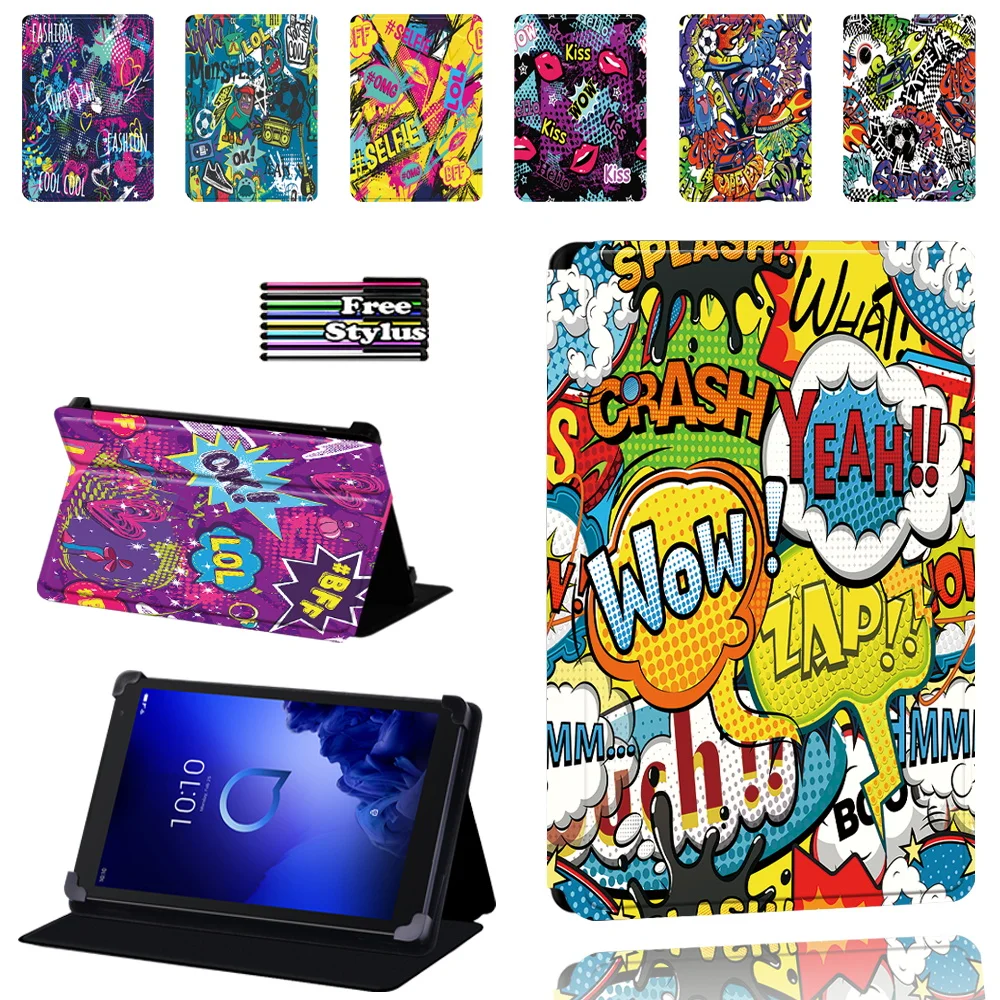 For Alcatel 1T 7 10 / 3T 8 10 / A3 10 Tablet Graffiti Art Pattern Shockproof Lightweight Protective Case Cover