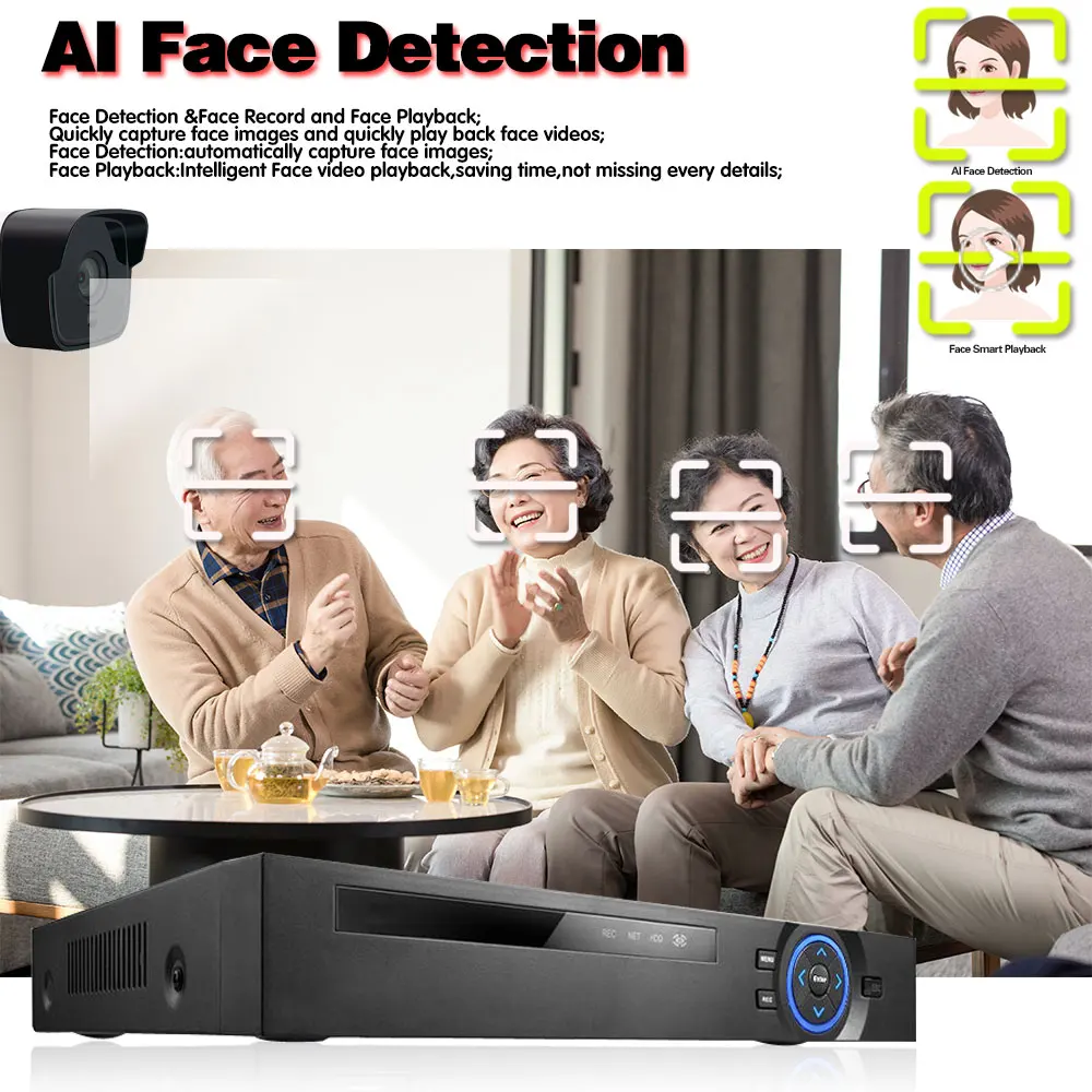 8CH CCTV Camera System 5MP AHD DVR Kit Outdoor Motion Detection Security Surveillance Camera System Set XMEYE 8Channel NVR H.265