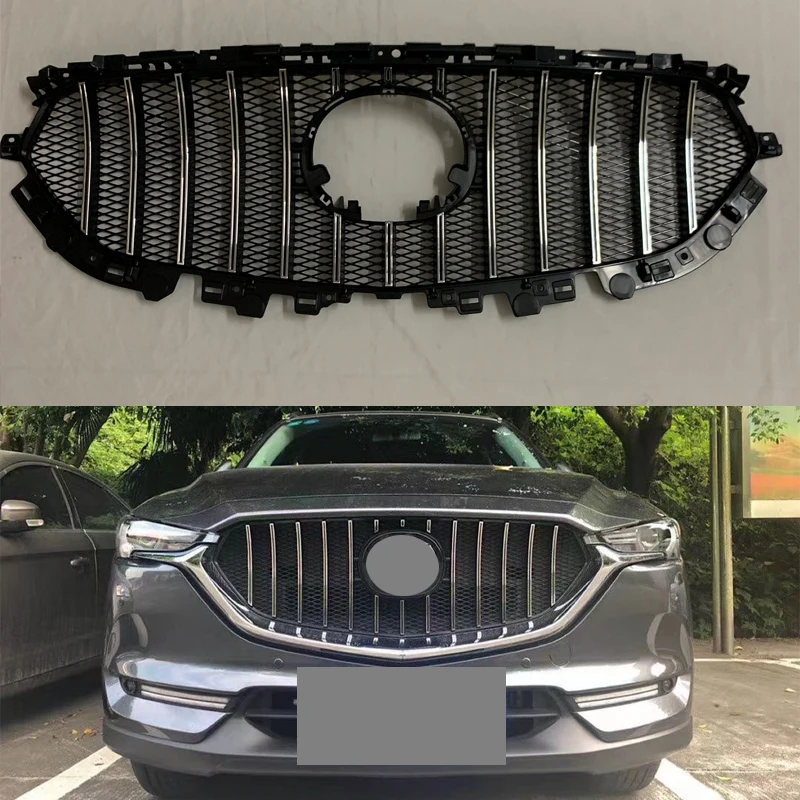 HIGH QUALITY FRONT RACING GRILLE MESH BUMPER MASK COVER GRILLS FIT FOR MAZDA CX-5 CX5 CX8 CX-8 2017-2020 EXTERIOR ACCESSORIES