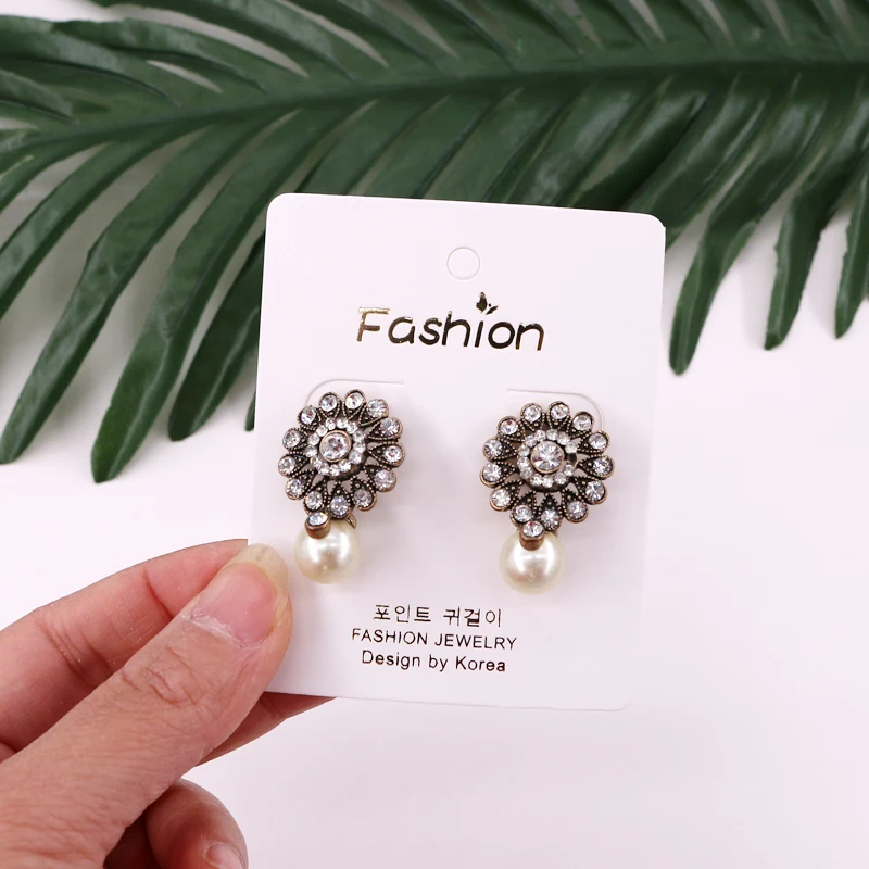 Thời Trang Hàn Quốc Earings Chụp Tai Bao Bì Trắng Thẻ 200 Chiếc 6X7.5Cm Bạc Giấy In Trang Sức Earings Màn Hình Hiển Thị