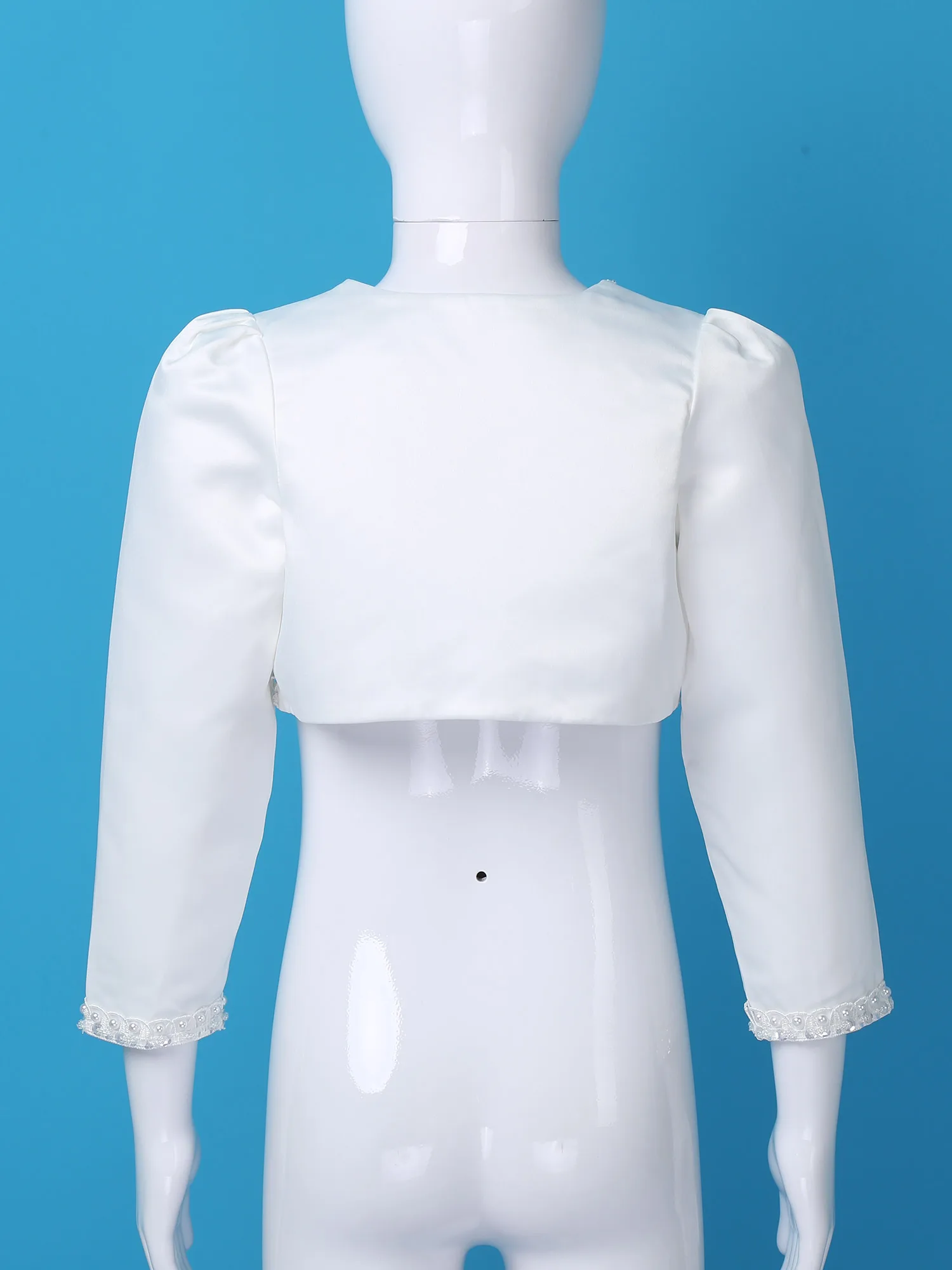 Giacca a maniche lunghe per bambini Bolero in rilievo bianco coprispalle da sposa mantelli da sposa scialle Cardigan capispalla cappotti abiti da