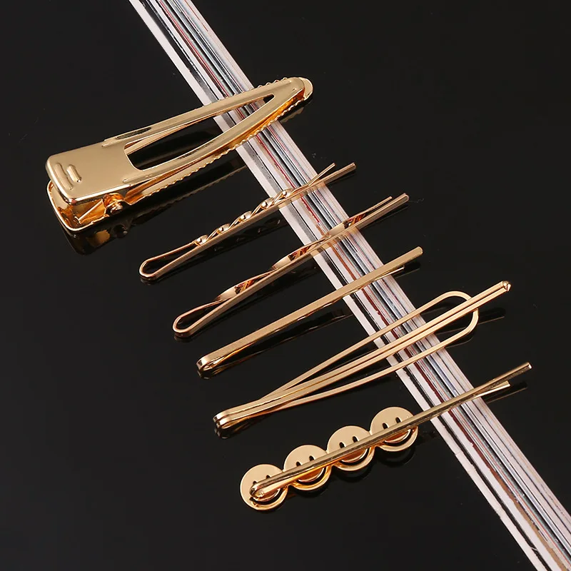 Geometric Barrettes Hair Clips Hairpins for Women Girls Gold Metal Hairgrips Hair Accessories Headdress Hairpin Headwear