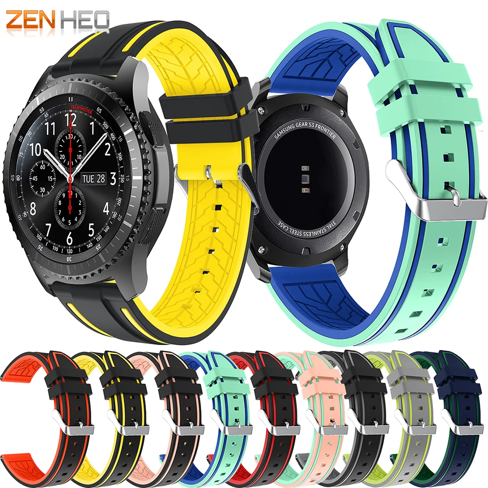 22Mm Dây Đeo Silicone Dành Cho Samsung Galaxy Samsung Galaxy Dây 46Mm/Gear S3 Biên Cương/Cổ Điển Vòng Tay Dây Đồng Hồ Có Thể Thay Thế ban Nhạc