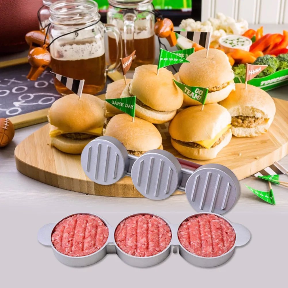 Hamburger Press Non Stick Triple Burger Press Mini Hamburger Patty Maker Kitchen Gadgets Tools