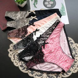 Women's Underwear Sexy Lace Panties Japanese Zebra Pattern Girls Comfort Briefs Low Waist Seamless Underpants Female Lingerie