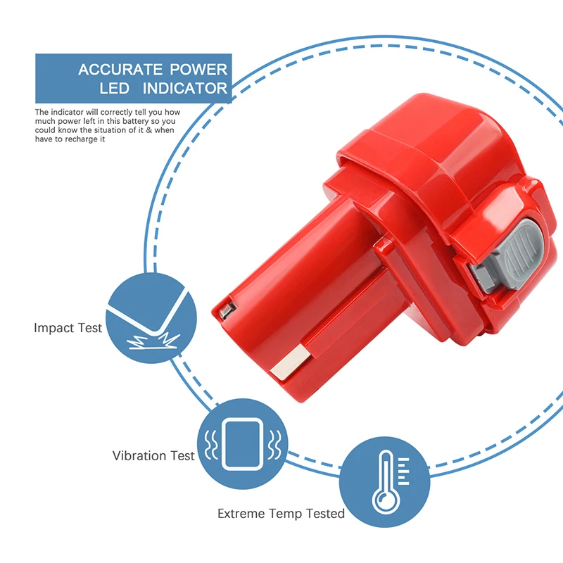 9.6V 3500mAh For Makita PA09 9120 9134 9135 9135A 9102 6207D 6222D 6261D 6207D 192595-8 192596-6 Power Tool Batteries