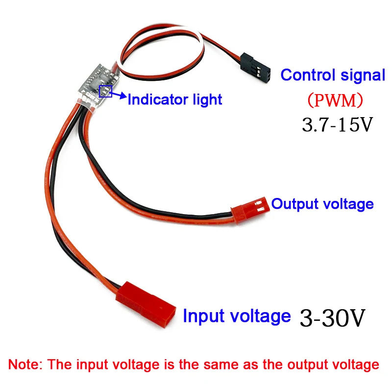 17A 1-6S 3V-30V Electronic Switch Aircraft Model Water Pump Switch Support Remote Control Receiver PWM Signal RC Drone Car Part