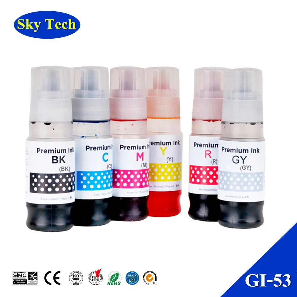 Sky Premium Color Ink GI53 GI-53 GI 53  Quality Refill Ink For Canon Pixma G550 G650 printer .