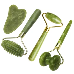 Rodillo de masaje de Jade Natural, tablero Guasha, raspador de piedra para SPA, tratamiento Facial antiarrugas, masajeador Facial corporal, herramientas para el cuidado de la salud