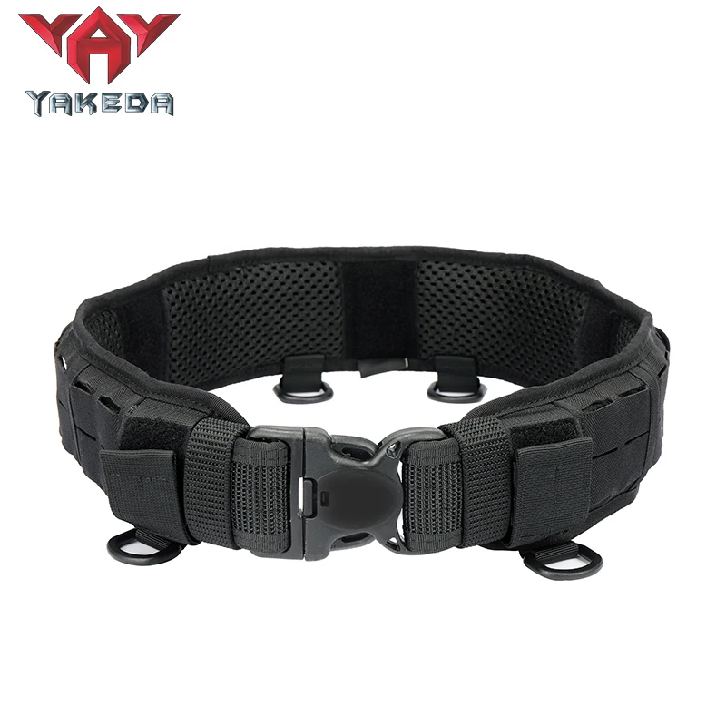 Adjustable Waist Duty Belt Set, Black Tactical Equipment, Security Guard, Duty Belt for Outdoor Hunting Accessories